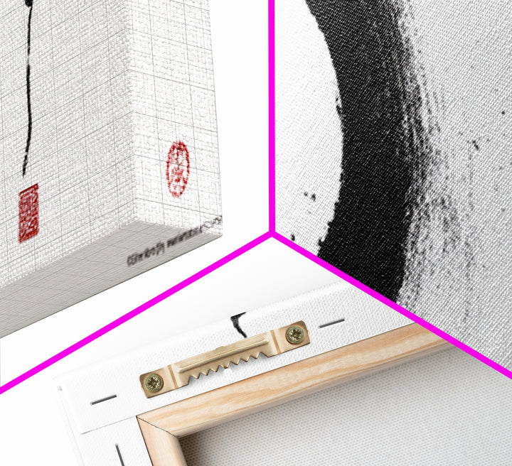 Zen Enso Circle Ink Brush Wall Art, Minimalist Japanese Calligraphy, Black And White Art, Japandi Meditation Home Decor