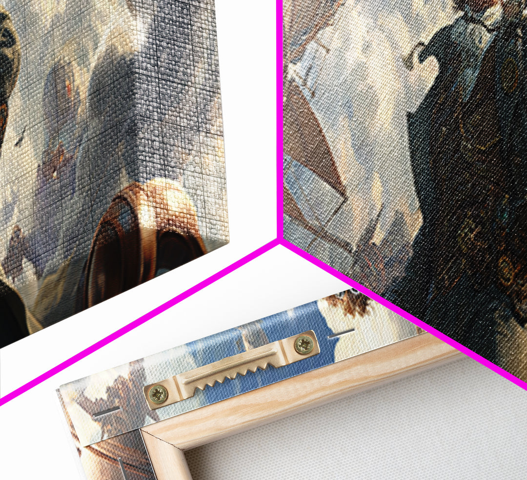 Airship Captain In Storm Clouds Framed Canvas Print, Steampunk Aviation Wall Art, Dramatic Sci Fi Office Decor For Game Room