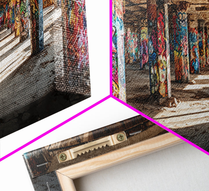 Rustic Urban Abandoned Building Interior With Graffiti Artwork Wall Art Canvas Print Large Industrial Style Decor For Funky Apartment Or Loft Wall