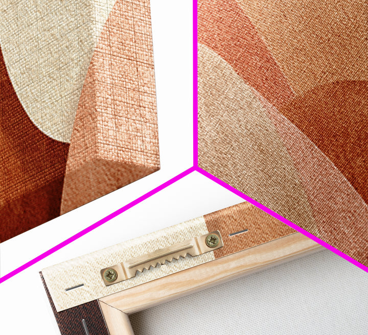 Warm Abstract Arches And Circles Canvas Print, Terracotta Neutral Wall Art, Organic Modern Decor, Earth Tone Bedroom Print