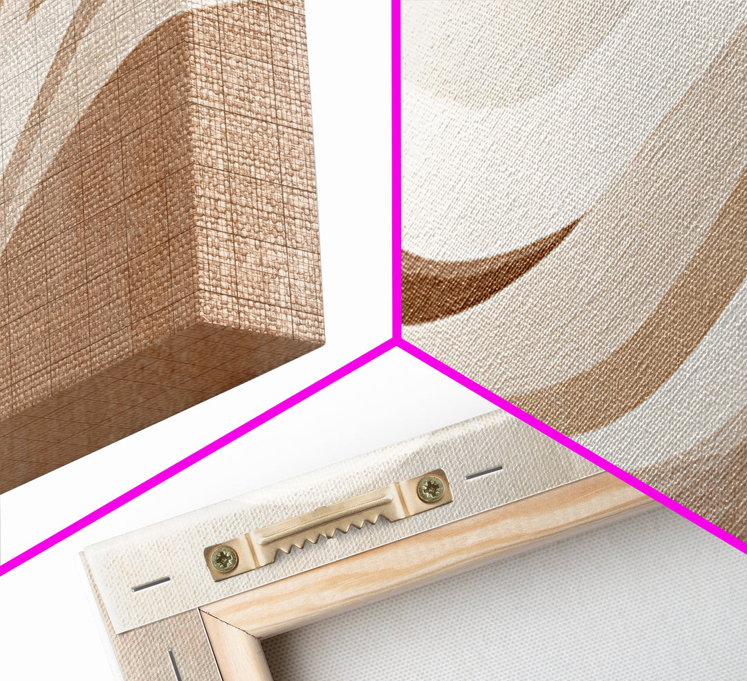 Minimalist Beige Wave Wall Art, Soft Abstract Canvas Print, Neutral Wabi Sabi Home Decor, Long Horizontal Wall Decor Print