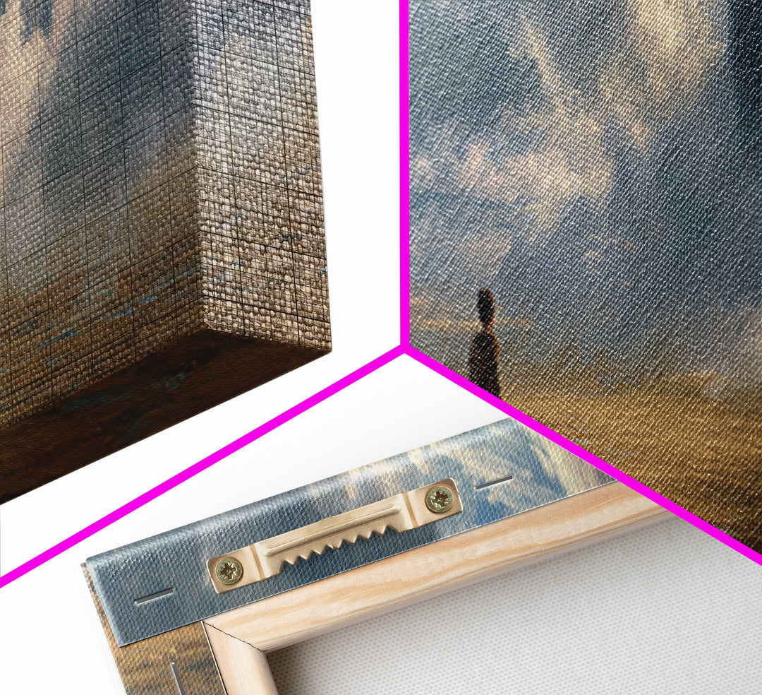Dramatic Fantasy Seascape With Towering Waves And Magical Cloud Figure Wall Art Canvas Print For Coastal Or Nautical Decor