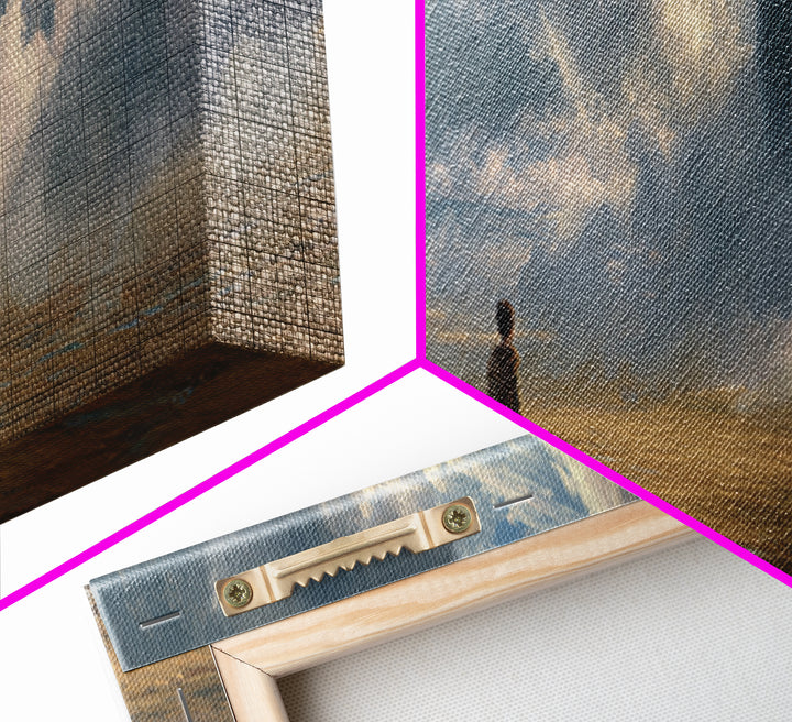 Dramatic Fantasy Seascape With Towering Waves And Magical Cloud Figure Wall Art Canvas Print For Coastal Or Nautical Decor