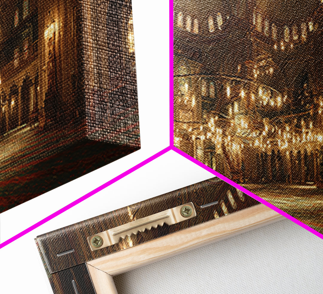Grand Cathedral Interior With Golden Lighting And Ornate Details - Stunning Religious Wall Art Canvas Print For Classic Home Decor