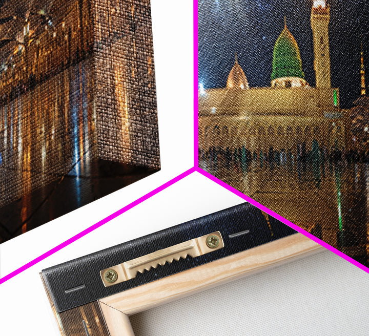 Night Sky Over Spiritual Islamic Mosque With Starry Stars Wall Art Canvas Print Mystical Middle Eastern Decor