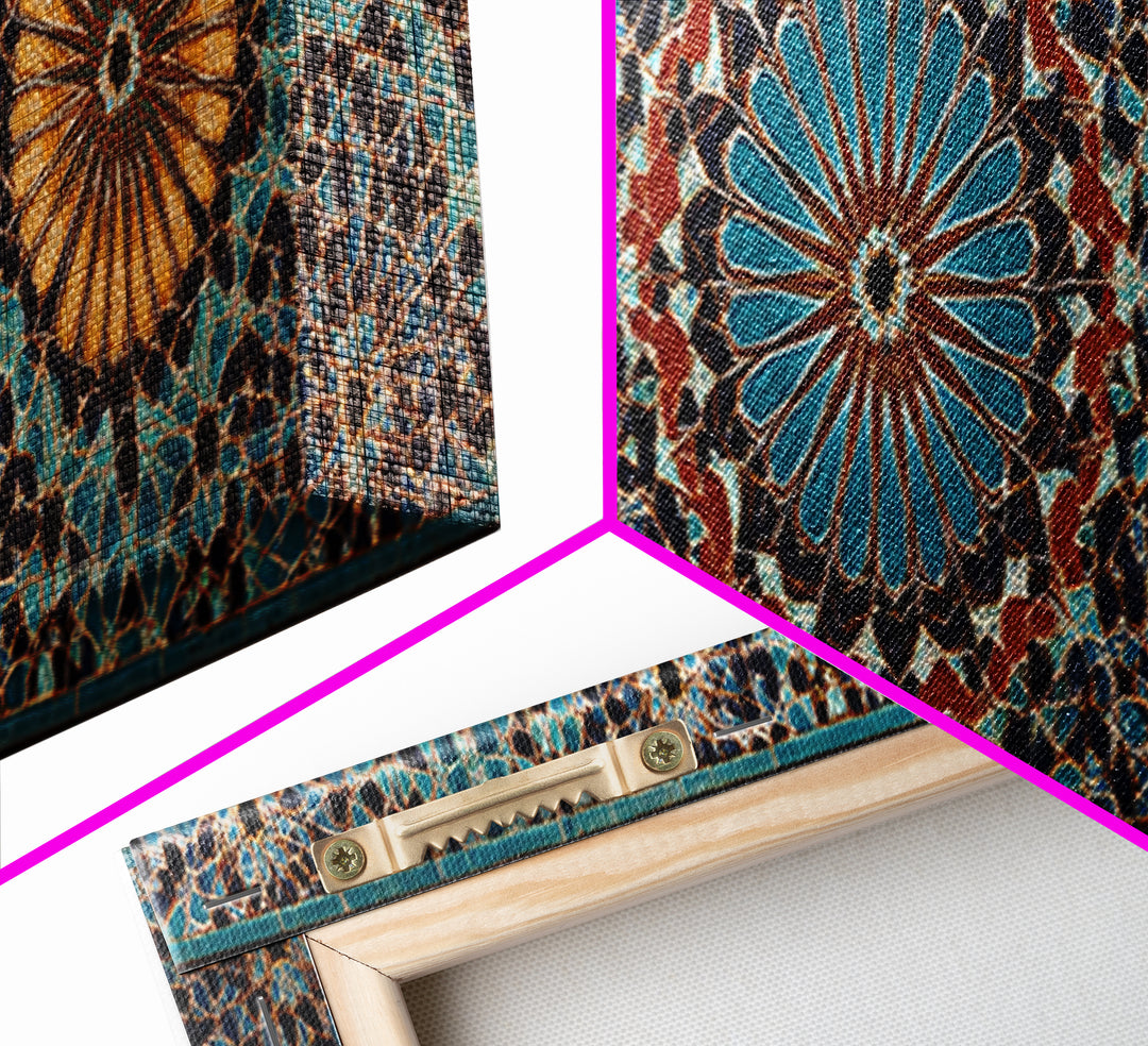 Beautiful Tile Mosaic Traditional Moroccan Pattern Art Canvas Print Wall Art For Elegant Home Decor And Cultural Style