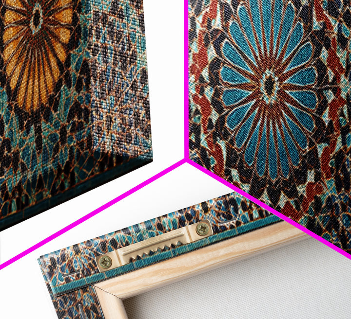 Beautiful Tile Mosaic Traditional Moroccan Pattern Art Canvas Print Wall Art For Elegant Home Decor And Cultural Style