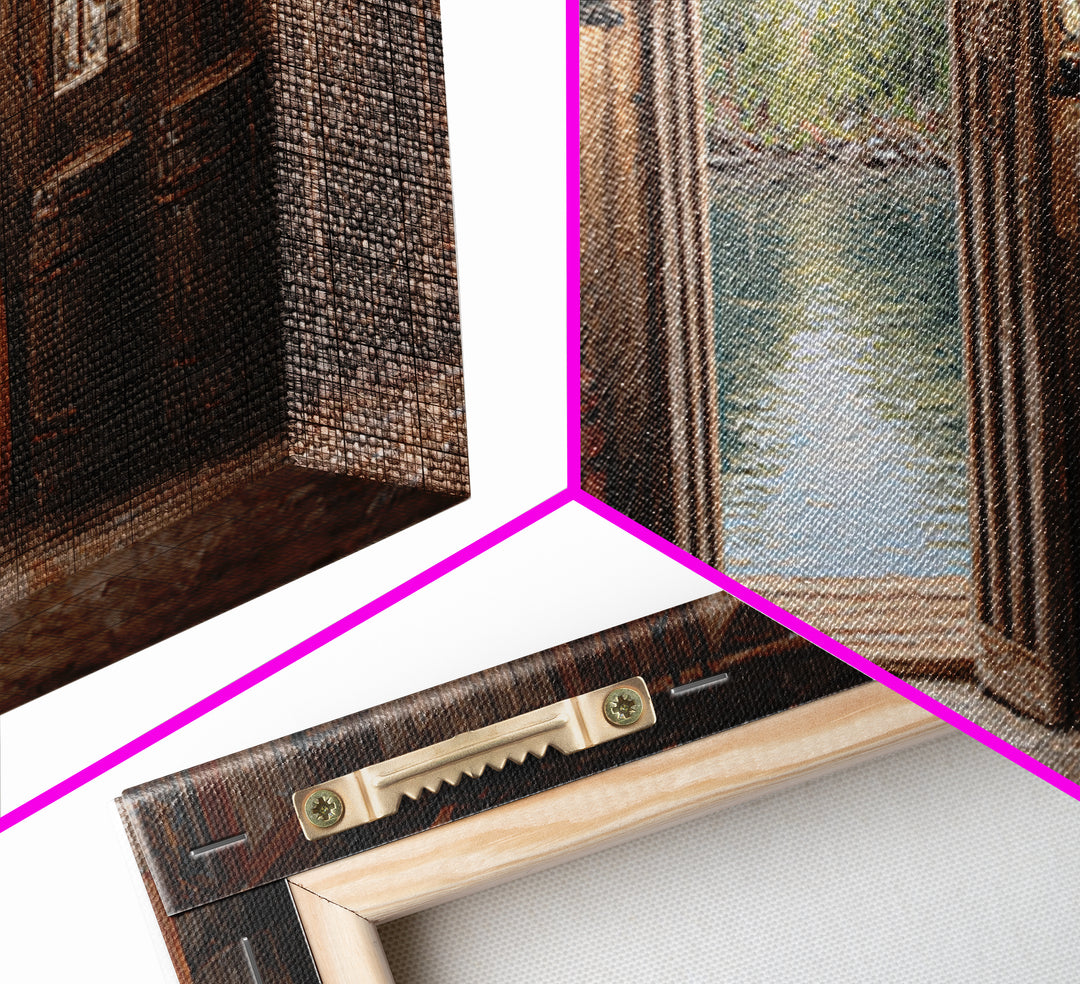 Rustic Lakeside Cabin Interior With Canoe Paddles Wall Art, Farmhouse Decor, Lake House Decor, Housewarming Gift For Him