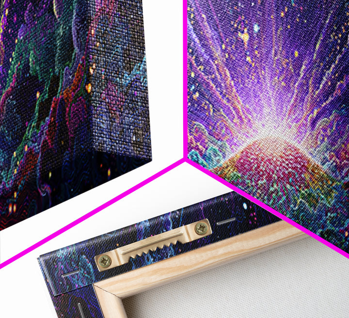 Radiant Cosmic Sunrise Wall Art, Colorful Abstract Space Poster, Galaxy Canvas Decor, Modern Living Room Wall Art Print