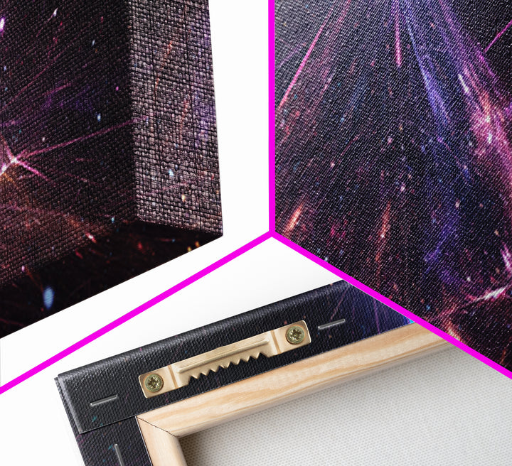 Cosmic Pyramid Galaxy Wall Art, Celestial Abstract Canvas Print, Space Decor, Sci Fi Wall Decor, Mystical Astronomy Art Print