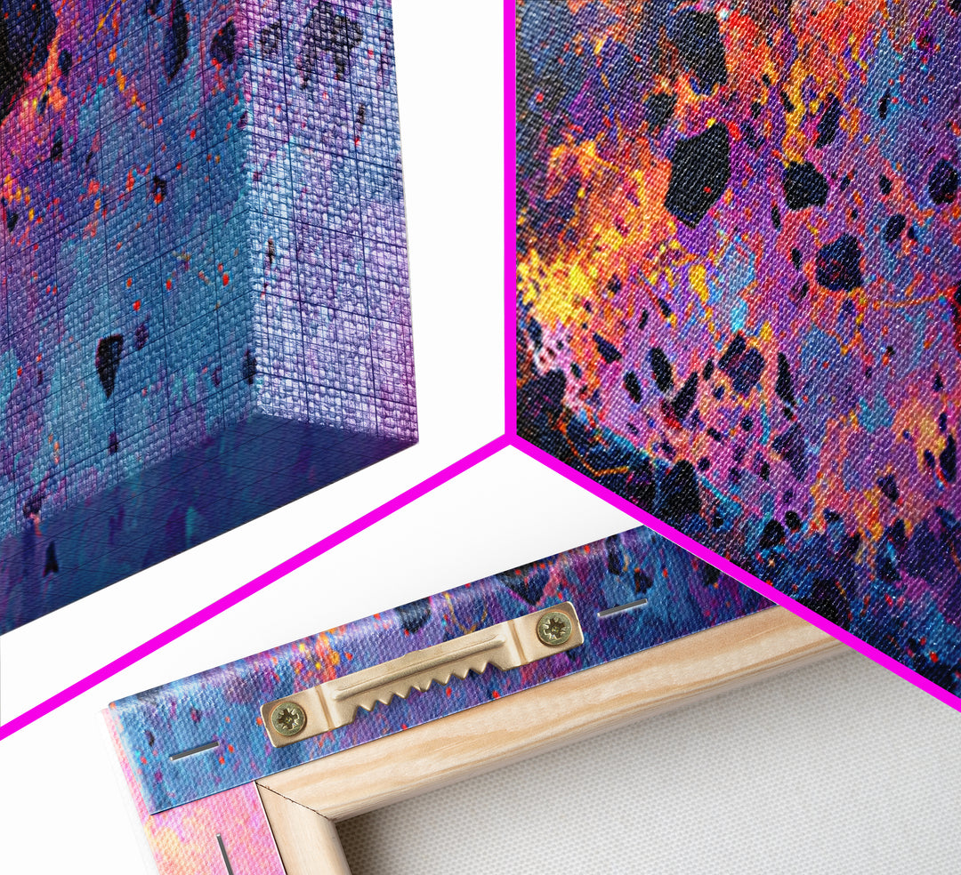 Cosmic Woman Profile Dissolving Into Stars Canvas Print, Surreal Feminine Wall Art For Bedroom Decor And Modern Office Decor