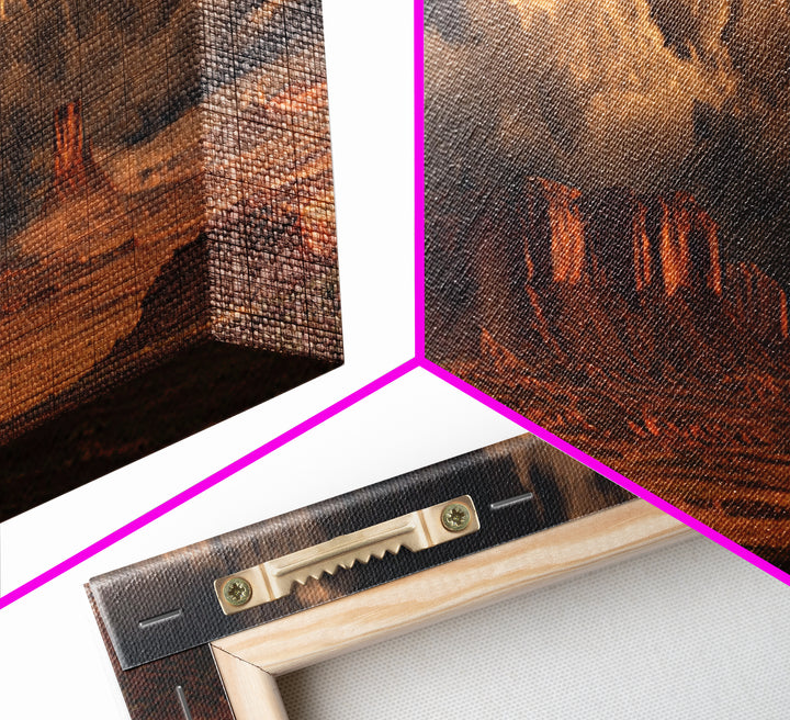 Stormy Western Mesa Canvas Print, Cowboy Desert Landscape Wall Art, Southwestern Decor, Rustic Living Room Wall Art Print