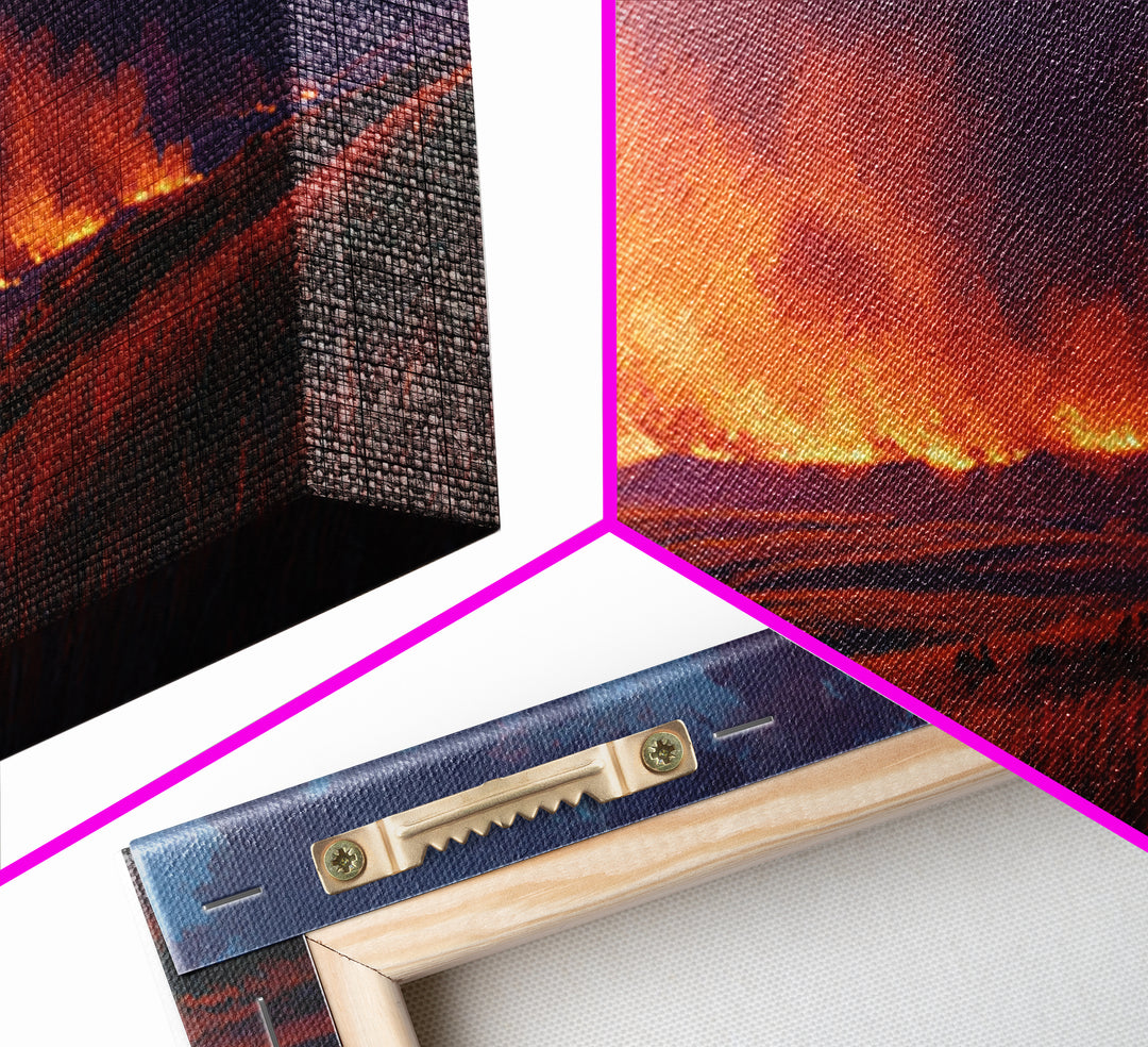 Wildfire Prairie Sunset Wall Art, Dramatic Grassland Landscape, Moody Rustic Decor, Western Canvas Print, Large Horizontal Art