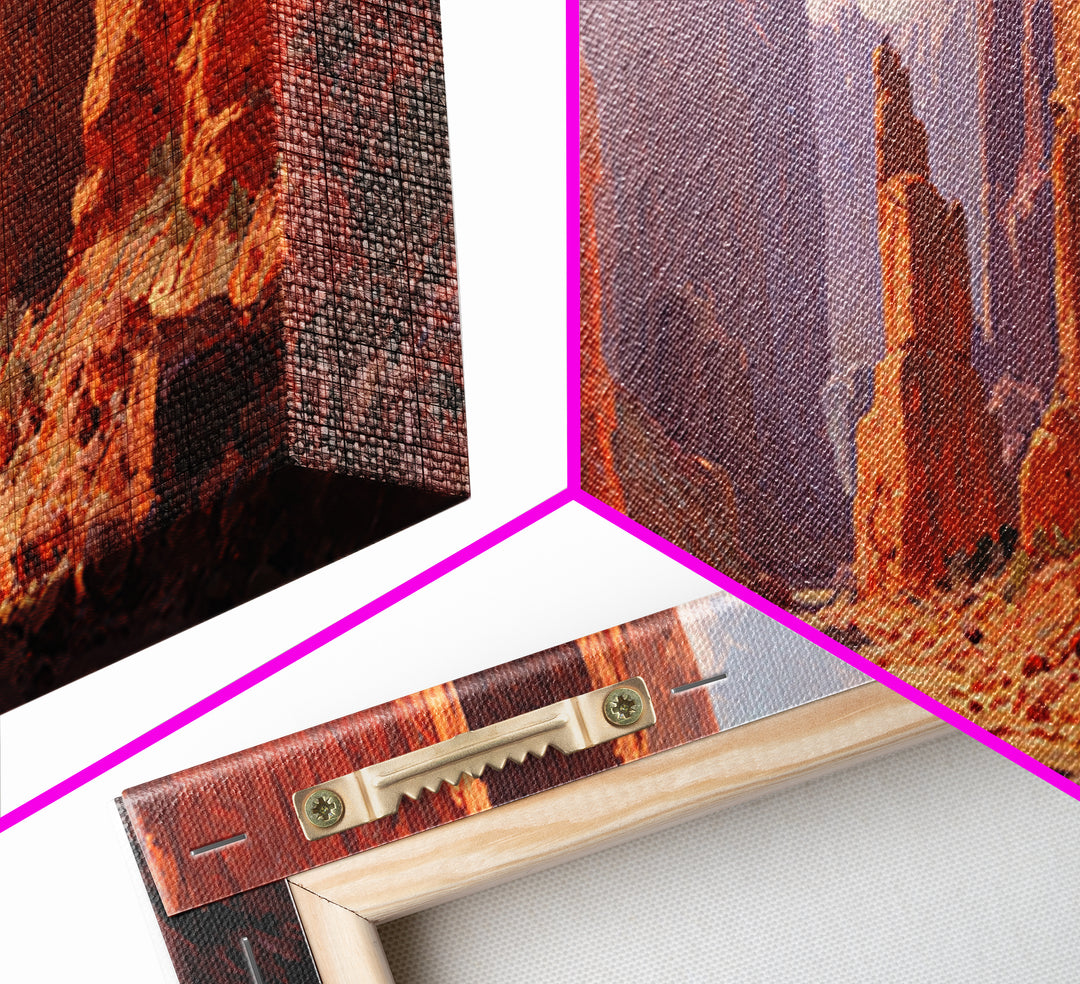 Red Rock Desert Canyon Wall Art, Southwestern Landscape Canvas Print, Western Decor, Earth Tone Decor, Large Horizontal Art
