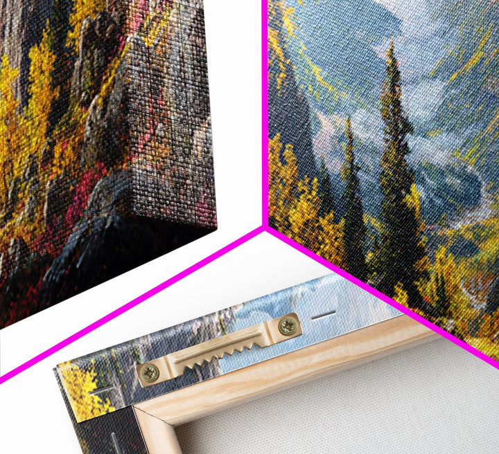 Golden Aspen Mountain Valley Canvas Print, Autumn Landscape Wall Art, Nature Wall Decor, Cabin Decor, Large Living Room Panoramic Art