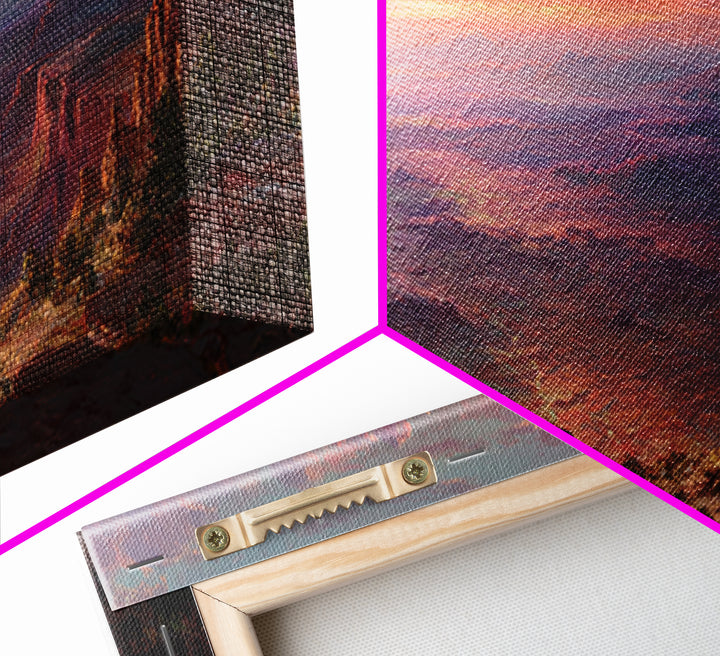 Desert Canyon Sunset Wall Art, Panoramic Landscape Canvas Print, Southwestern Home Decor, Large Living Room Art Gift Idea