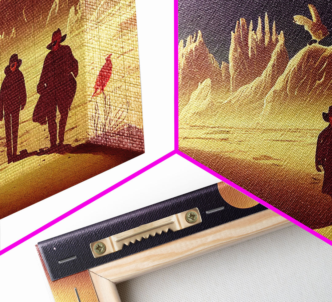 Space Cowboys, Psychedelic Scifi Art, Wall Decor, Ready To Hang Framed Canvas Print, Oversize Wall Art