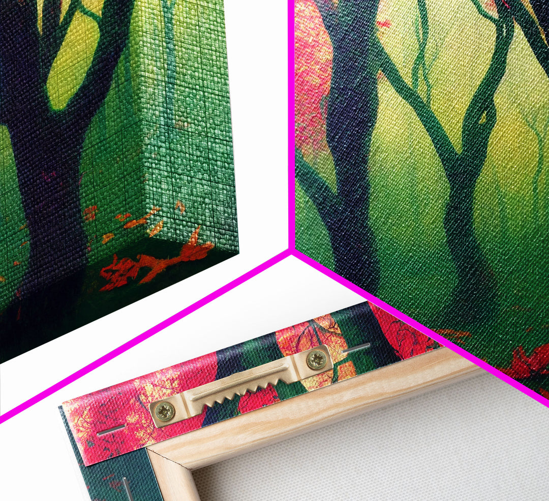 Japanese Maple Forest, Framed Canvas Print, Ready To Hang Wall Art