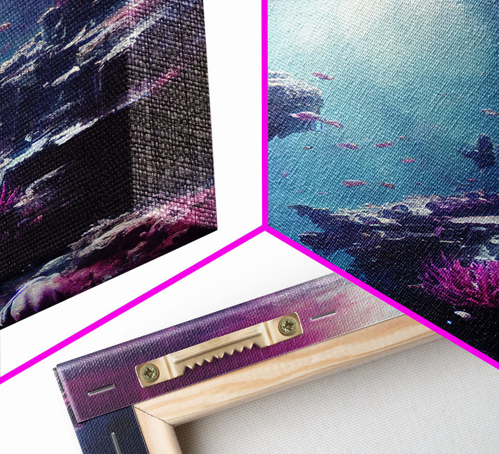 Under The Sea, Coral Reef Art, Framed Canvas Print