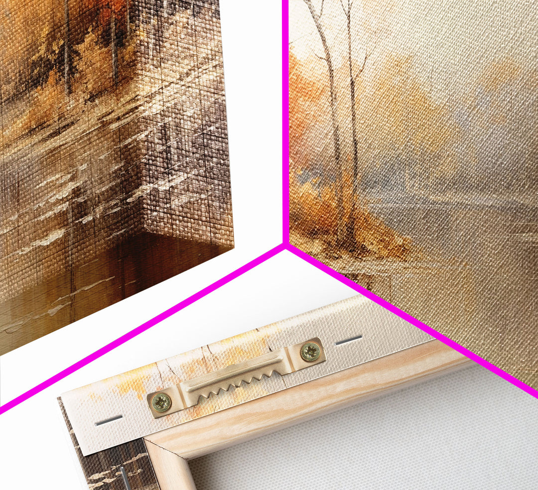 Fall Centerpiece Landscape Painting Canvas Print, Autumn Decor, Fall Centerpiece, Fall Home Decor, Fall Wall Decor, Fall Home Decor