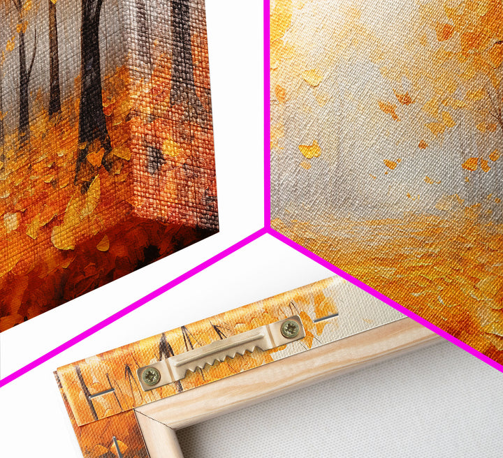 Yellow Leaves In The Fall, Framed Canvas Print, Seasonal Decor, Fall Seasonal Art, Clearance Fall Decorations, Fall Wall Decor, Fall Decor