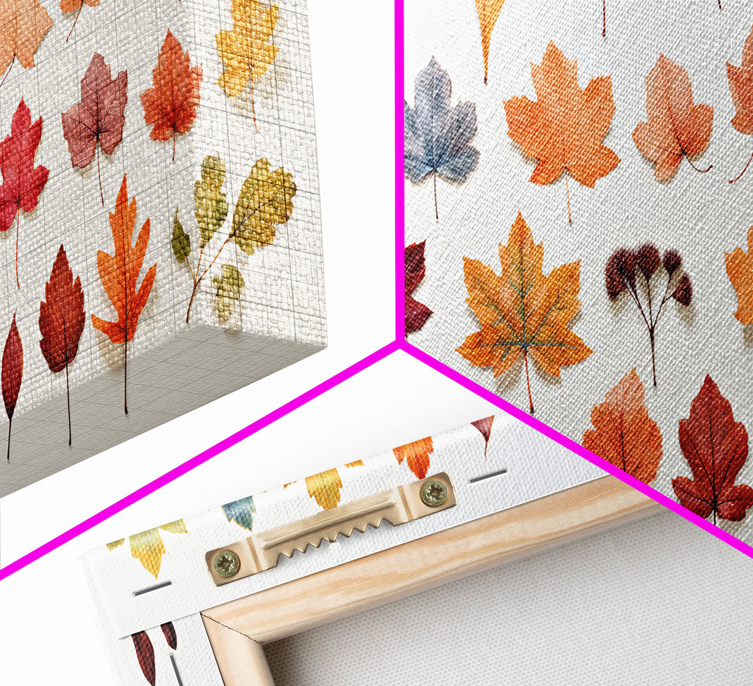 Fall Leaves Photography Study, Framed Canvas Print, Fall Decor, Autumn Decor, Fall Centerpiece, Seasonal Art, Fall Centerpiece