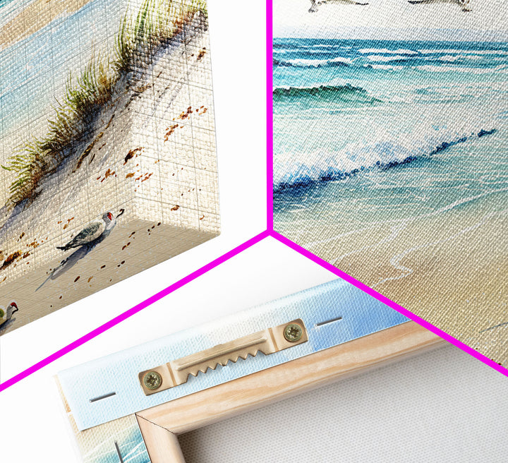 Beautiful Watercolor Panoramic Beach Landscape Canvas Print | Perfect for Home Decor | Whimsical Beach House Decor