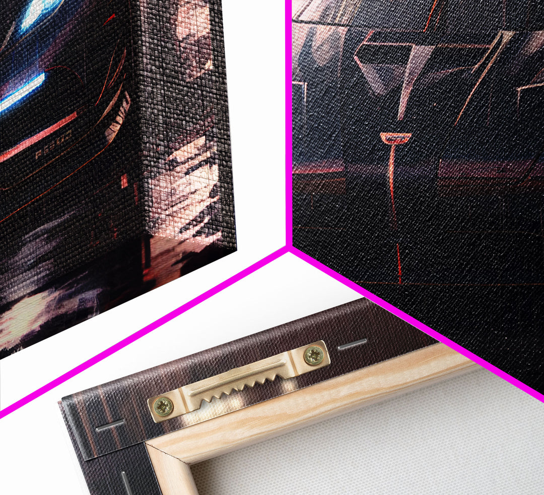 Koenigsegg Agera in the Rain, Supercar Art, Framed Canvas Print