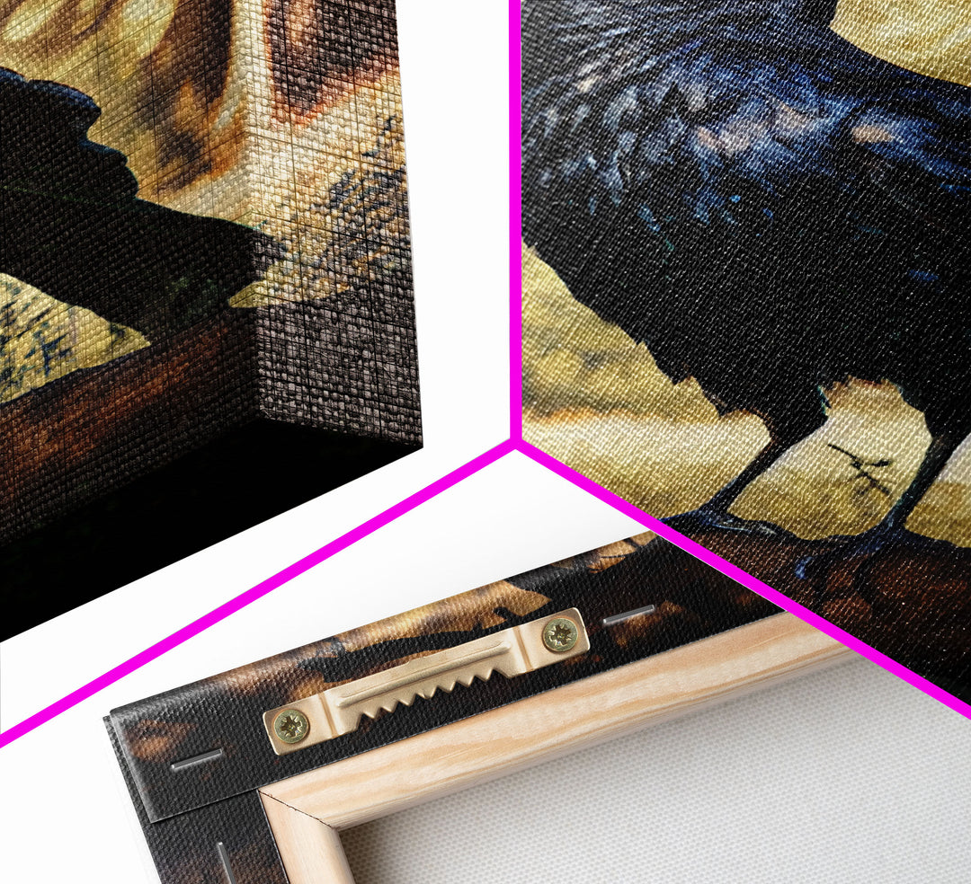 The raven, cool crow art, raven in a forest portrait, fine art poster print