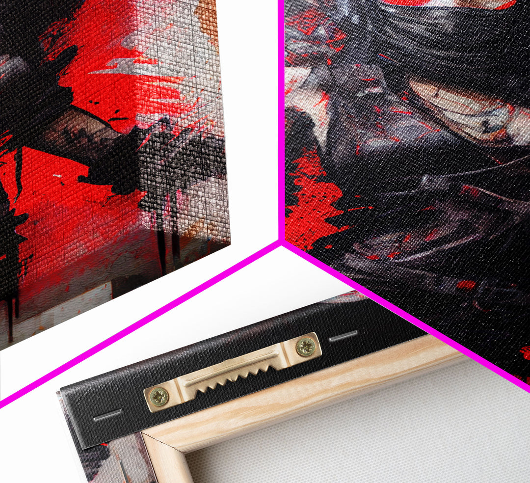 Graffiti angel art, framed canvas print, urban art