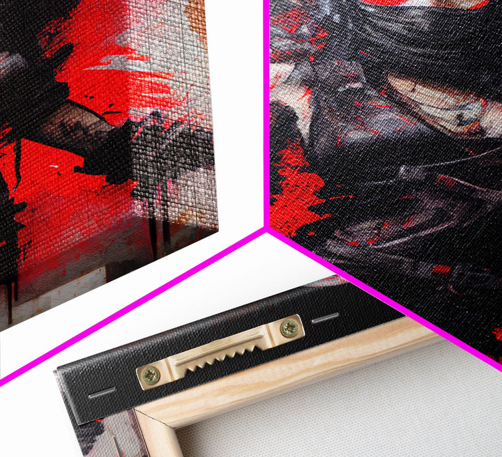 Graffiti angel art, framed canvas print, urban art