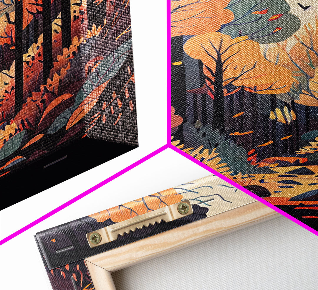 A Beautiful autumn scene, fall in the forest, fine art poster print