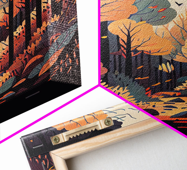 A Beautiful autumn scene, fall in the forest, fine art poster print