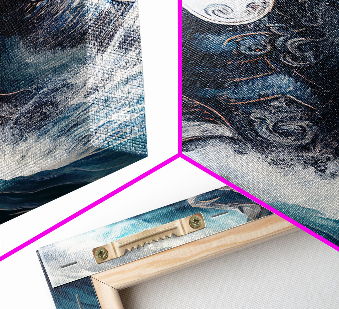 Poseidon, god of the sea, Greek mythology art, framed canvas print