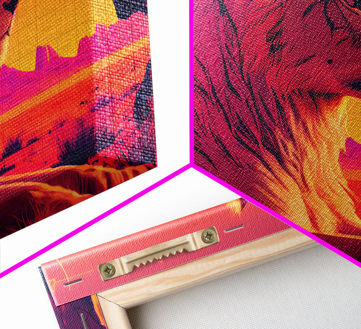 Cool lioness art, boss lady art, framed canvas print, pastel art of Africa