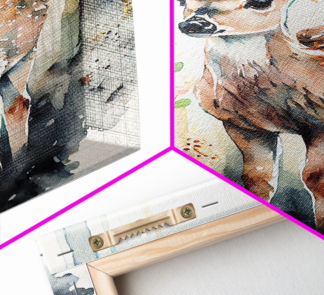 Watercolor Fawn Baby Deer Woods Forest Fine Art Print, Wall Decor, Wall Poster, Wall Art Print