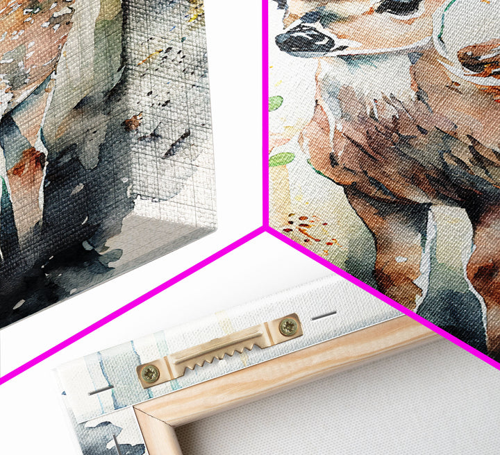 Watercolor Fawn Baby Deer Woods Forest Fine Art Print, Wall Decor, Wall Poster, Wall Art Print