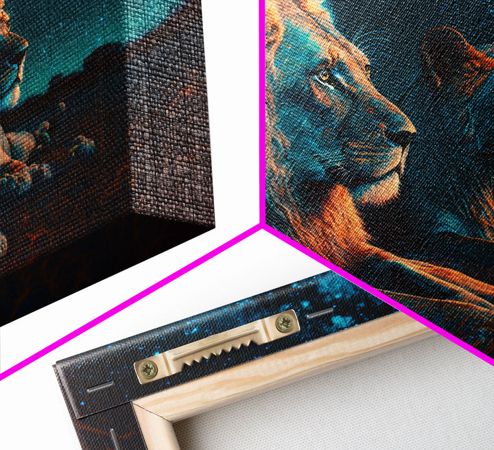 Boss Couple, Lion Art, Framed Canvas Print
