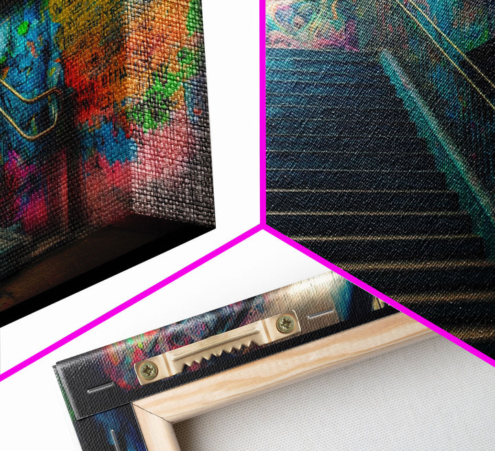 Graffiti Art, framed canvas print, Dystopian Neopunk Decor