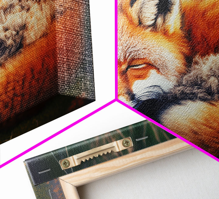 Sleeping fox Framed Canvas Wall Art, Canvas Print Decor for Home & Office Decoration Canvas Ready to Hang