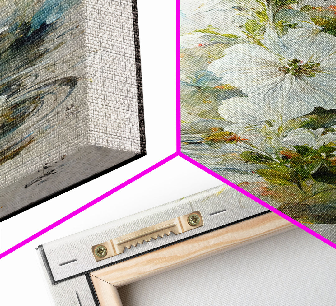 Flower Market Print, Botanical Wall Art, Floral Drawing Posters, Custom Wall Art, Canvas Print, Flower Pattern Wall Art