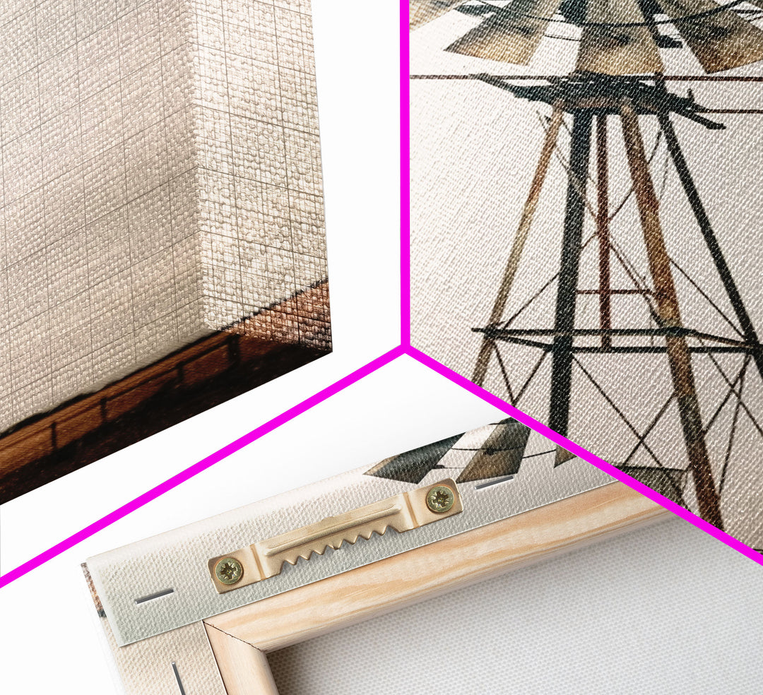 Rustic Farmhouse Home Decor, Windmill Photography Photo Print Art, Rustic Industrial Farmhouse Wall Art Picture, Country Landscape Picture