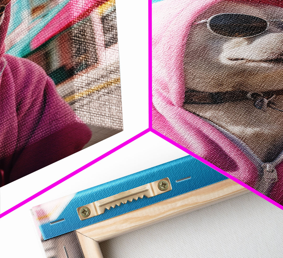 Chihuahua Wall Print, Dog Wall Art, Dog Sunglasses, Pink Hoodie, Funny Wall Art, Framed Wall Art, Framed Canvas, Wall Print, Wall Canvas