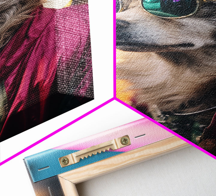 Long Haired Chihuahua Wall Print, Dog Wall Art, Dog Sunglasses, Funny Art, Framed Wall Art, Framed Canvas, Wall Print, Wall Canvas