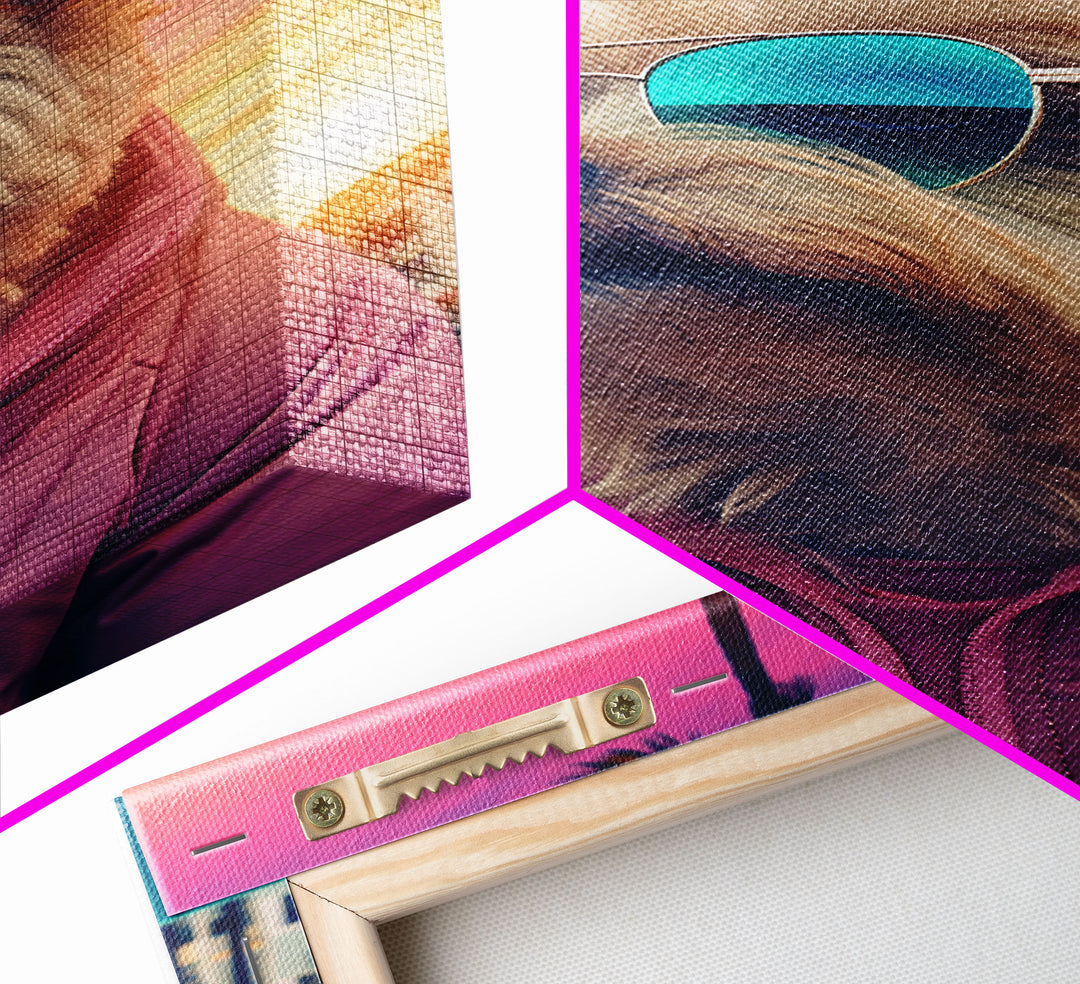 Shih Tzu Wall Print, Dog Print, Dog Sunglasses, Dog In Pink Jacket, Funny Art, Framed Wall Art, Framed Canvas, Wall Print, Wall Canvas
