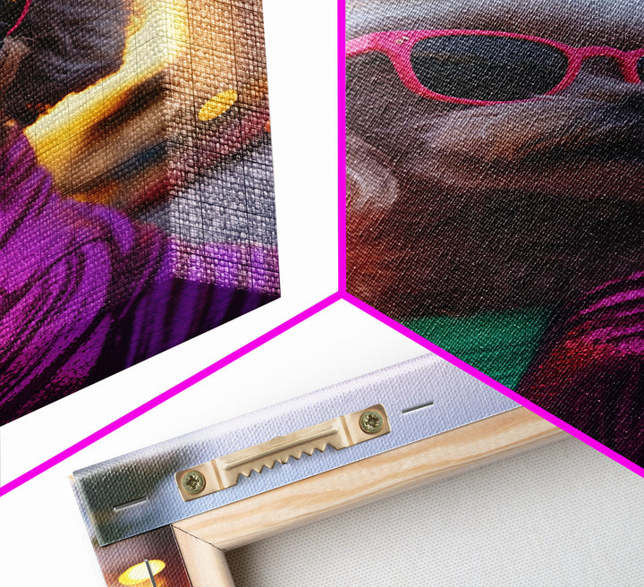 Poodle In Sunglasses Pink Tracksuit Wall Print, Dog Portrait, Dog Art Print, Framed Wall Art, Framed Canvas, Wall Print, Wall Canvas