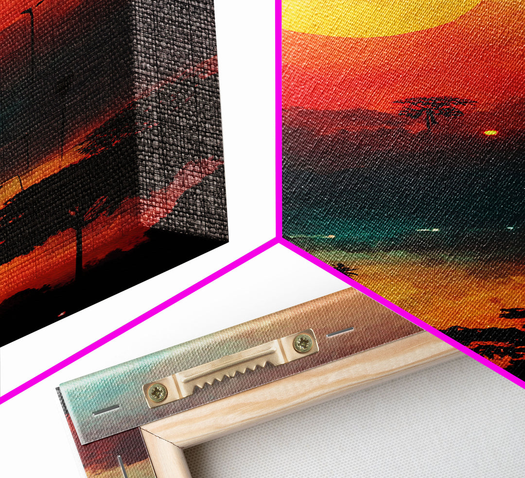 Los Angeles, California at sunset, canvas print, ready to hang wall art