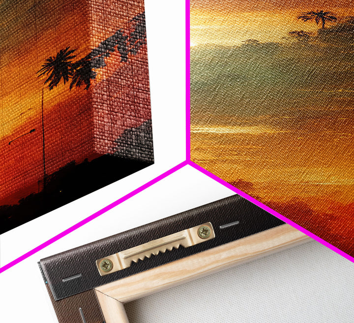 Los Angeles, California at sunset, canvas print, ready to hang wall art