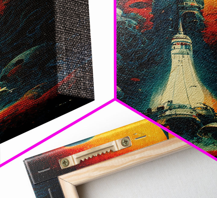 Cosmic Horror Space Exploration Poster Canvas Print, Scifi Wall Art, ready to hang wall art
