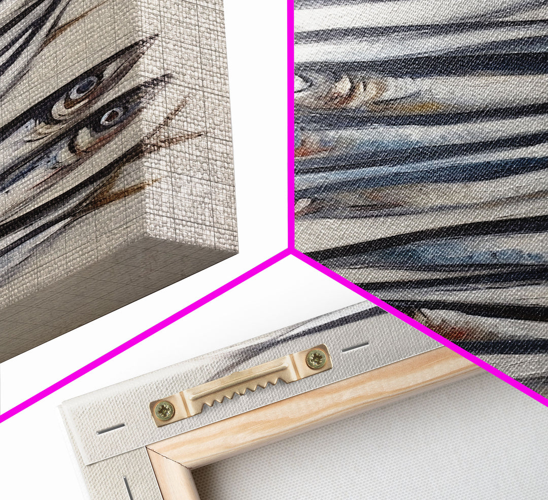 Sardines Art Print - Framed Canvas Art - Oil Painting Still Life Print - French Kitchen Art - Restaurant Art - Boho Farmhouse Decor